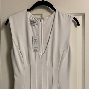 White V-neck fitted Bebe size small dress.